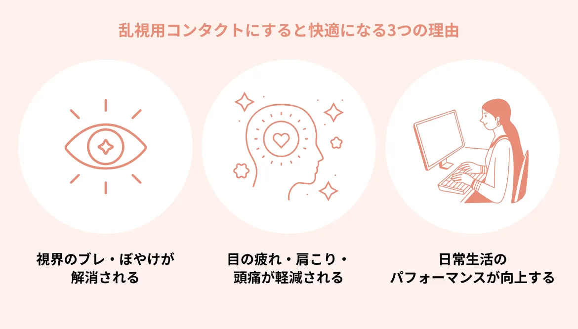 乱視用コンタクトにすると快適になる3つの理由